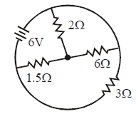 Physics diagram: The total current supplied to the circuit by