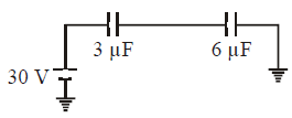 Physics diagram: In the circuit shown in Fig., the charge
