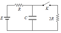 Physics diagram: In the circuit, shown in fig. ‘K’ is
